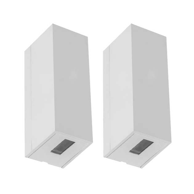 Kit 2 Arandelas Led Abs 5w 3000k Ip65 2 Fachos Flux