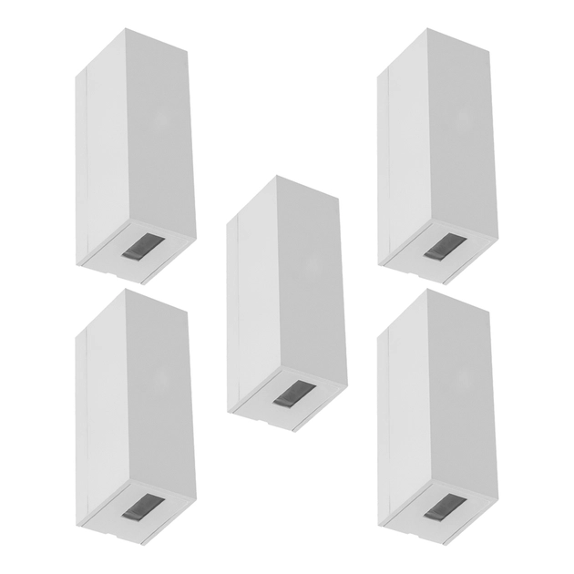 Kit 5 Arandelas Led Abs 5w 3000k Ip65 2 Fachos Flux
