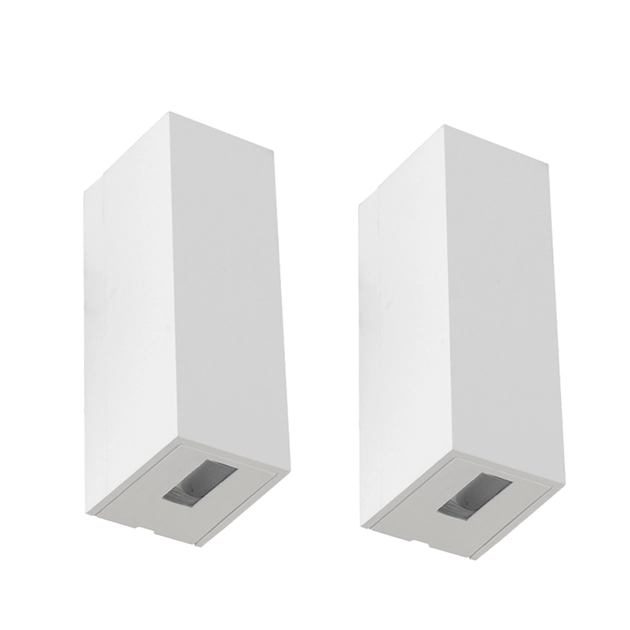 Kit 2 Arandelas LED Abs 5w 3000k Ip65 2 Fachos Fechados Flux