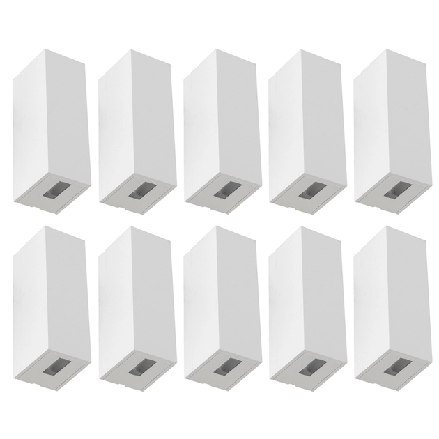 Kit 10 Arandelas LED Abs 5w 3000k Ip65 2 Fachos Fechados Flux