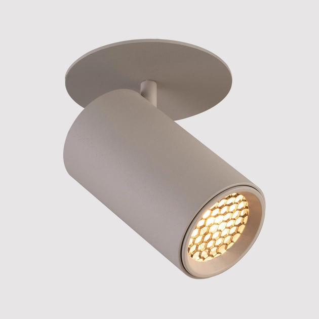 Spot Led Aluminio Areia Com Honeycomb 7w 3000k 24 Fit10