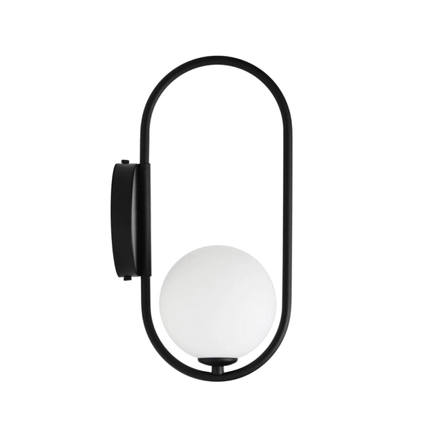 Arandela Oval Aluminio Preto Avela
