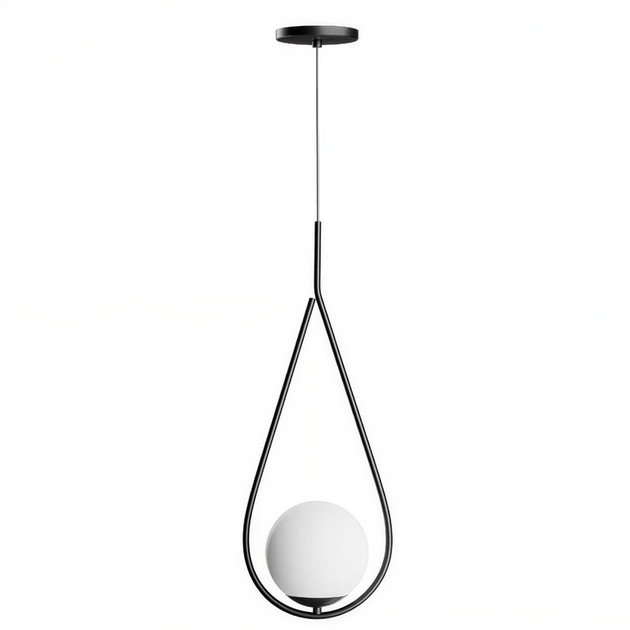 Pendente Vidro Leitoso E Aluminio Blob