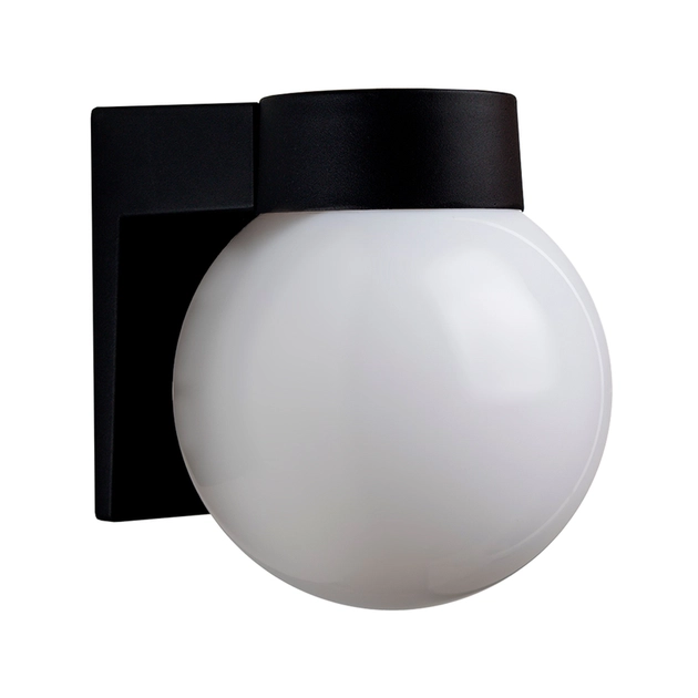 Arandela Abs Policarbonato Preto Ip54 Esfera