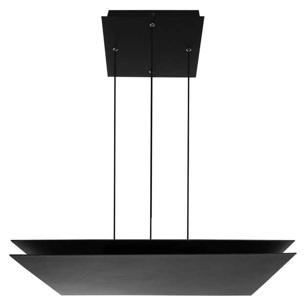 Pendente Led Quadrado Aluminio Preto 36w 3000k Piazza