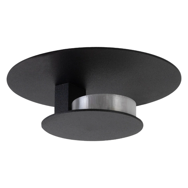 Plafon Led De Embutir Redondo Aluminio Preto 5w 3000k Distretto