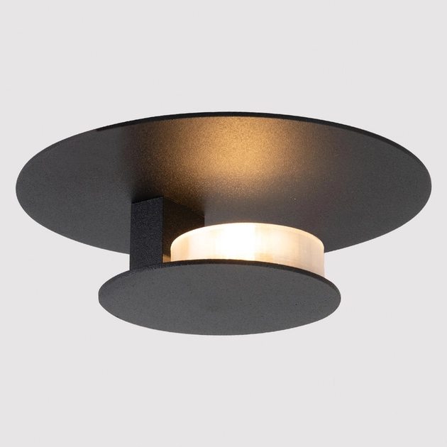 Plafon Led De Embutir Redondo Aluminio Preto 5w 3000k Distretto