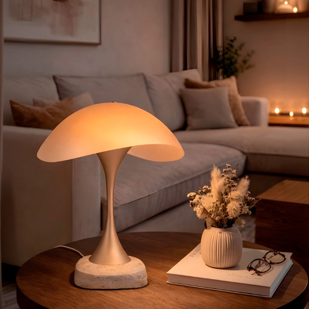 Luminaria De Mesa Led Marmore 127v 3000k Areias De Jalapao