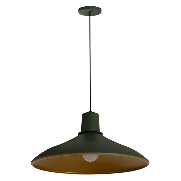 Pendente Aluminio Verde E Dourado Chapeu Chines