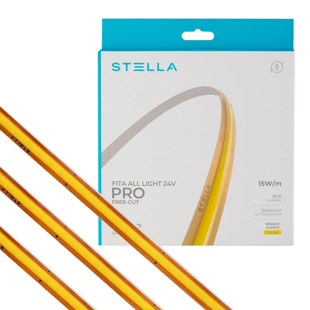 Fita De Led 15w Por Metro 24v 3000k 5m Ip65 Irc97 Free-Cut