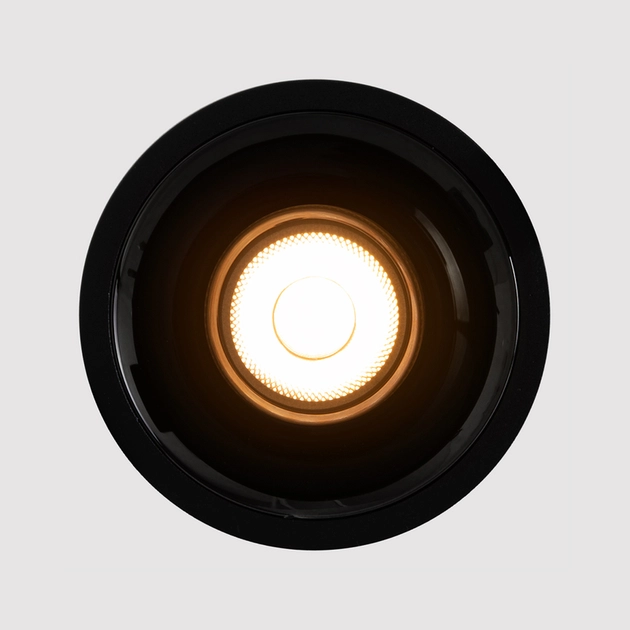 Plafon Led De Embutir Preto E Dark Chrome 9w 3000k Round
