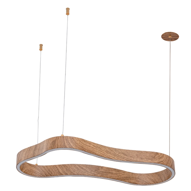 Pendente Led Metal E Aluminio Amadeirado 36w 3000k Aruba