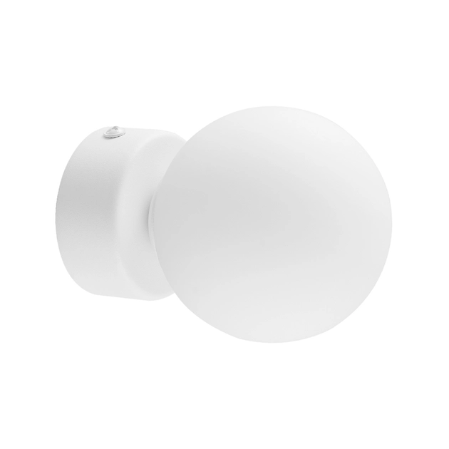 Arandela Vidro E Metal Branco 8cm Ball