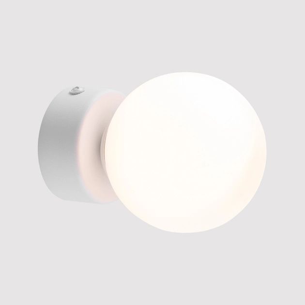 Arandela Vidro E Metal Branco 8cm Ball