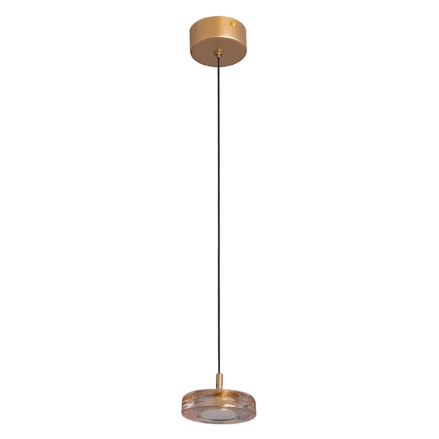 Pendente Led Vidro E Aluminio Dourado 5w 3000k Gem