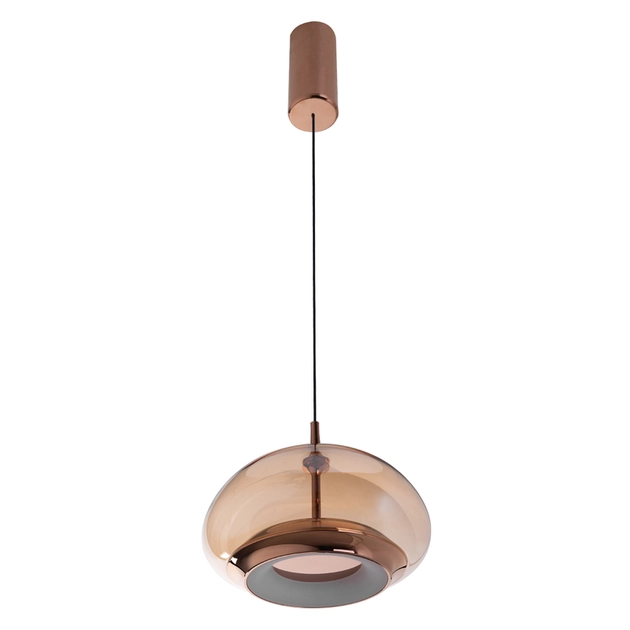 Pendente Led Vidro E Aluminio Dourado 14w 3000k Aurora