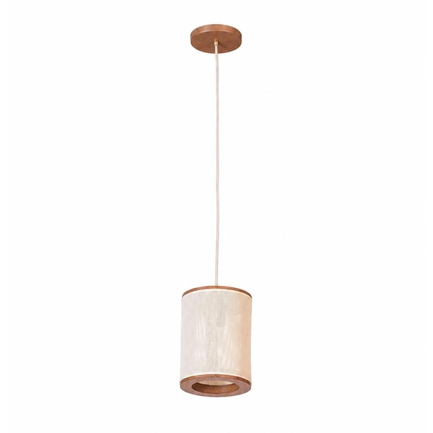 Pendente Palha E Mdf Castanho 15cm Apollo