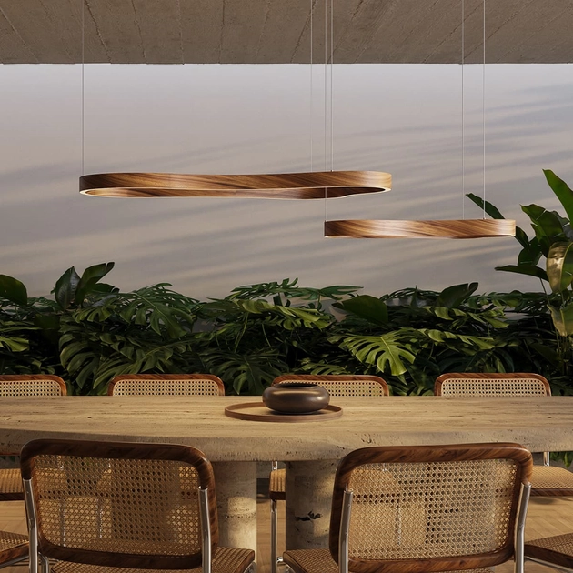Pendente Led Metal E Aluminio Amadeirado 60w 3000k Aruba