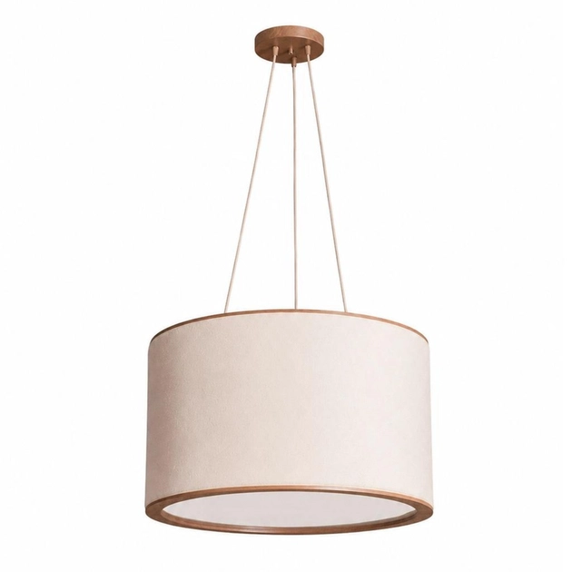 Pendente Boucle Natural E Mdf Castanho 53cm Apollo