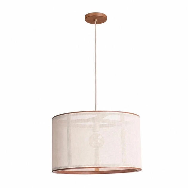Pendente Palha E Mdf Castanho 32cm Apollo