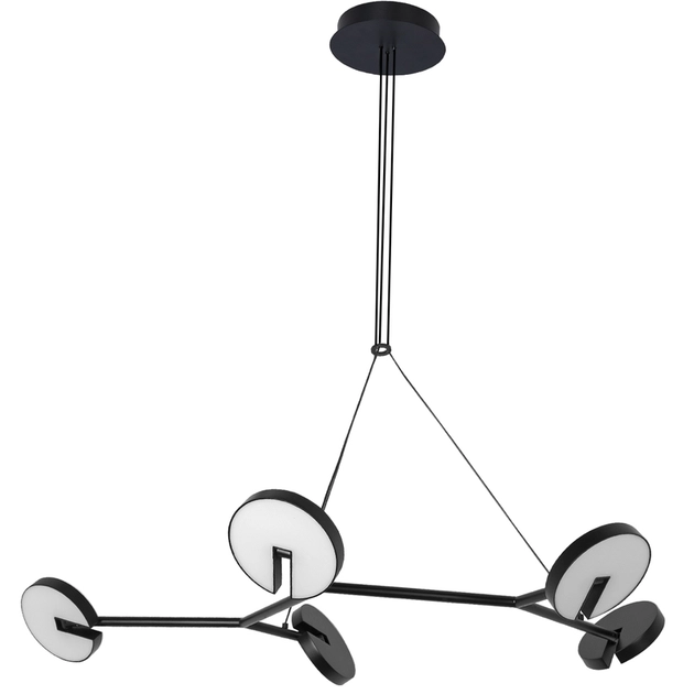 Pendente Led Acrilico Aluminio Preto 55w 3000k Luna