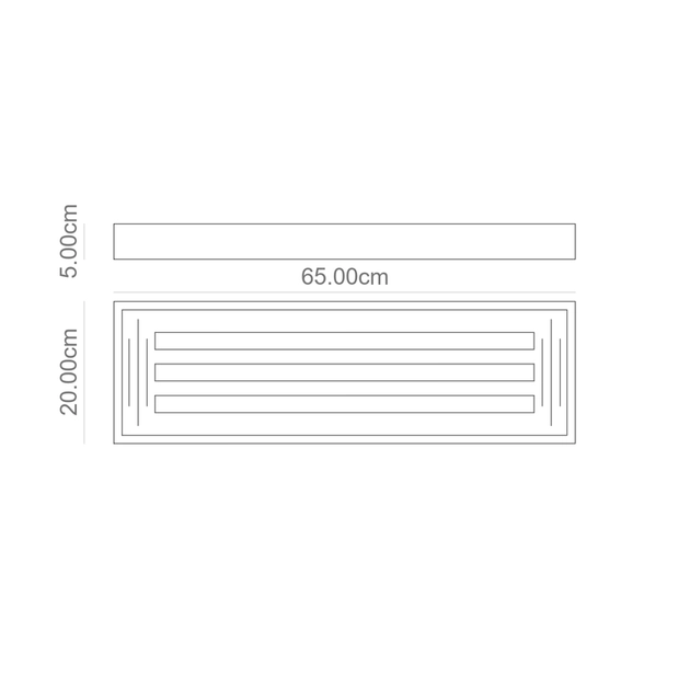 Plafon Led Sobrepor Tubular Triplo Luz Branca Valencia 60cm