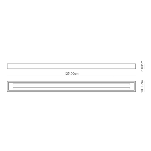 Plafon Led Sobrepor Duplo Tubular Luz Branca Valencia 120cm