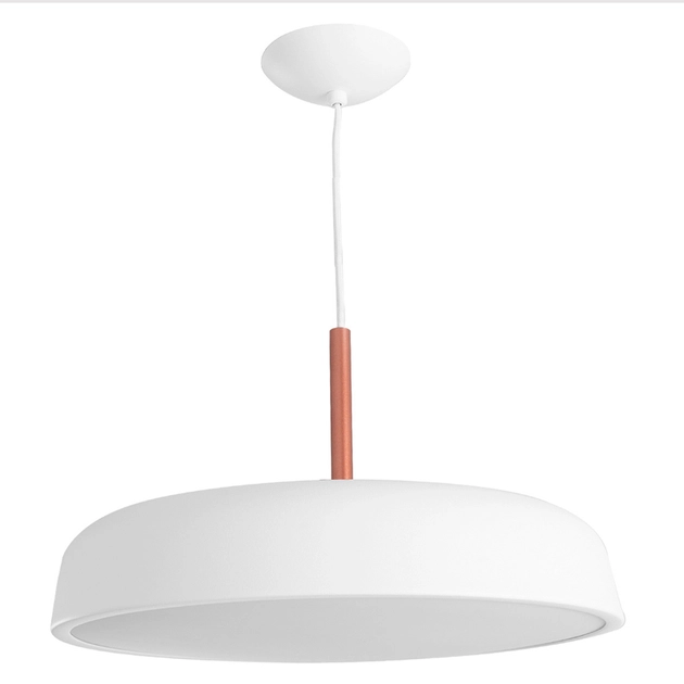 Pendente Aluminio Branco E Cobre 40cm Victoria