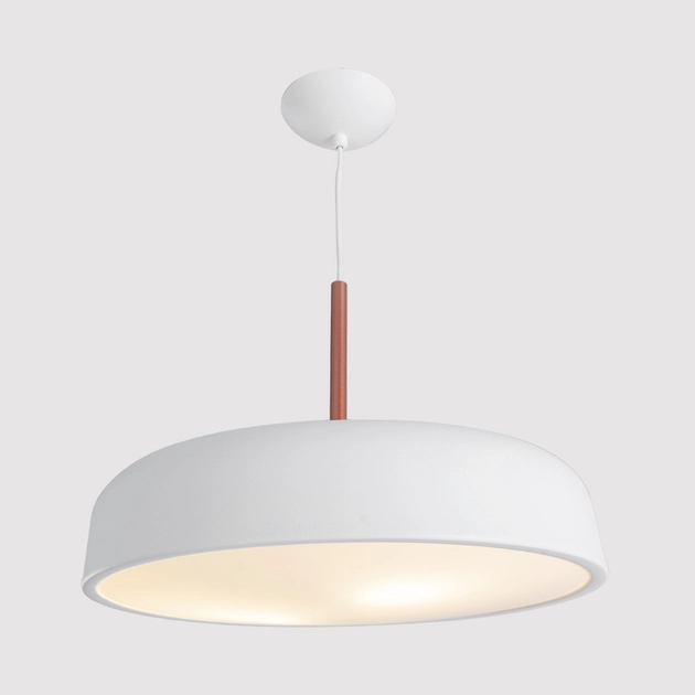 Pendente Aluminio Branco E Cobre 40cm Victoria