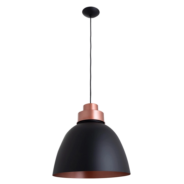 Pendente Aluminio Preto E Cobre 40cm New Industrial