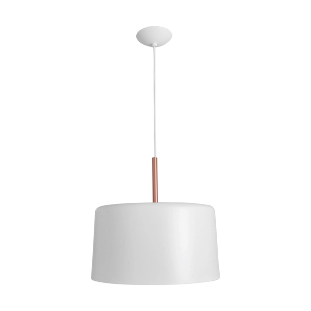 Pendente Aluminio Branco E Cobre 35cm Bilboque