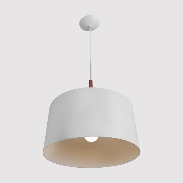 Pendente Aluminio Branco E Cobre 35cm Bilboque