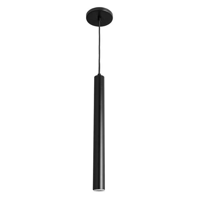 Pendente Tubo Aluminio Preto 40x4cm