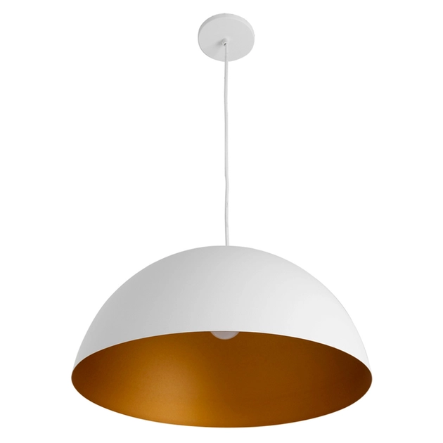 Pendente Aluminio Branco E Dourado 48cm