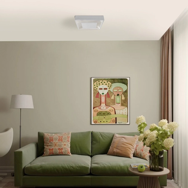 Plafon Led Sobrepor Quadrado Branco 16,8w 3000k New Picture