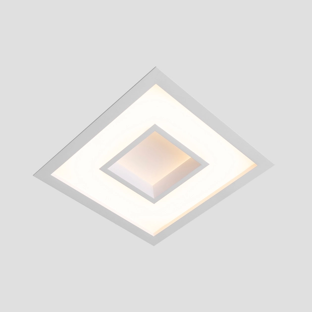 Plafon Led De Embutir Quadrado Branco 16,8w 3000k New Chess