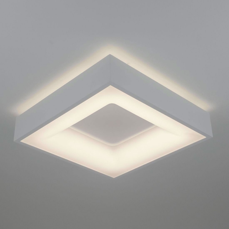 Plafon Led Sobrepor Branco 33,6w Luz Amarela 3000k New Massu P8847495