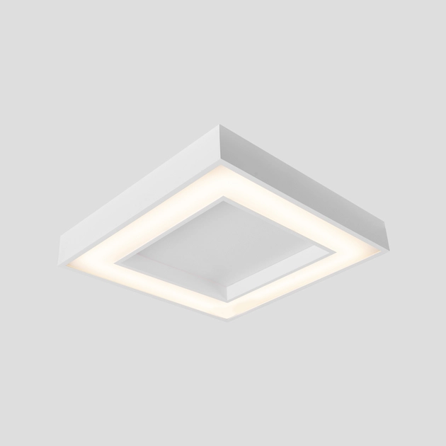 Plafon Led De Sobrepor Quadrado Branco 33,6w 3000k New Chess