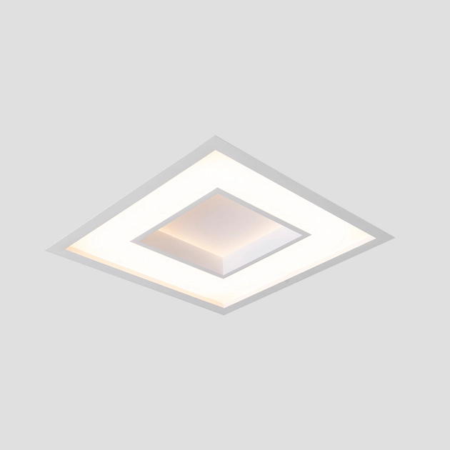 Plafon Led De Embutir Quadrado Branco 25,2w 3000k New Chess