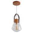 Pendente Vidro E Madeira Castanha Ø19cm Lampadari