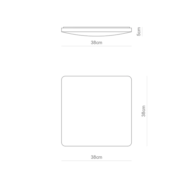 Plafon Led de Sobrepor Quadrado Branco 32w Alva - LED BRANCO QUENTE (3000K)
