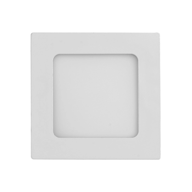 Plafon Led De Embutir Quadrado Branco 6W Panel - LED BRANCO QUENTE (3000K)