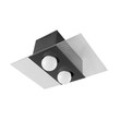 Plafon De Sobrepor Duplo Aluminio Acrilico Monaco - PRETO