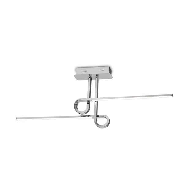 Plafon Led Sobrepor Cromado Retangular 20w Luz Amarela