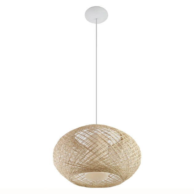 Pendente Juta Rustica Bege E Off White 42cm