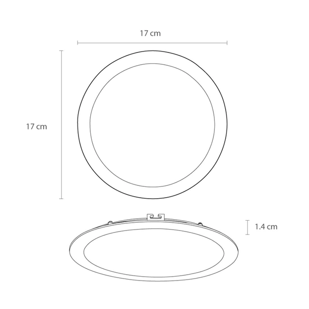 Kit 4 Plafons Led Embutir Redondo 12w Branco Ø17cm Yamamura