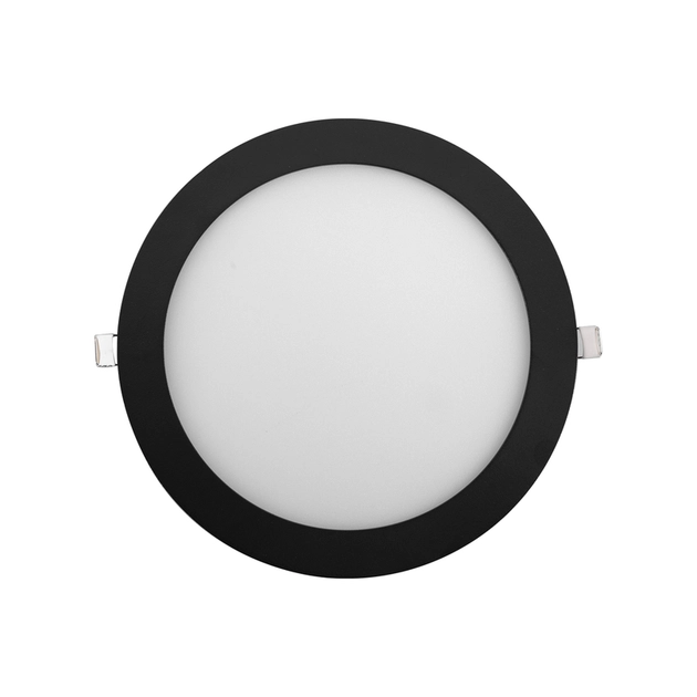 Kit 2 Plafons LED Embutir Redondo 18W Preto Ø22,5cm