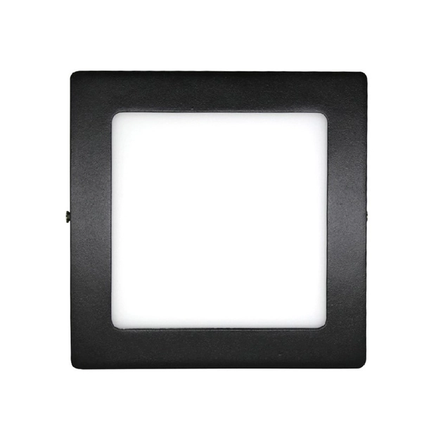Kit 10 Plafons LED Sobrepor Quadrado 12W Preto 17cm