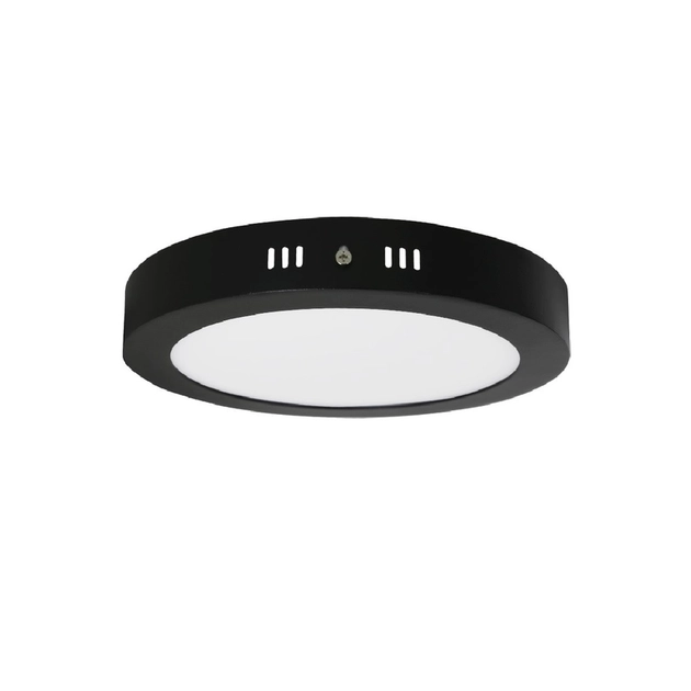 Kit 10 Plafons LED Sobrepor Redondo 18W Preto Ø22,5cm