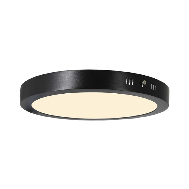 Kit 10 Plafons LED Sobrepor Redondo 24W Preto Ø30cm